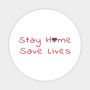 Stay Home Save Life - Masked Heart Magnet